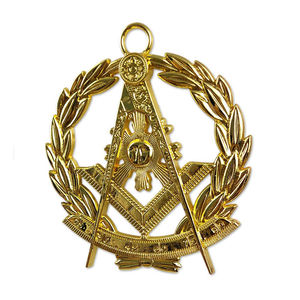 Juwel d'autel maçonnique personnalisé en métal, badge de régalia, finition or et argent poli, juwel décoratif pour collier, pour cérémonies formelles - Product Image 6