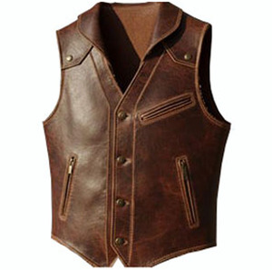 Gilet de moto en cuir de vachette ciré marron de haute qualité pour homme, gilet d'hiver uni décontracté, écologique, imperméable et à séchage rapide - Product Image 4