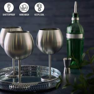 Copa de Vino de Acero Inoxidable Sostenible al por Mayor de Bold Blossom Factory, sin Plomo, para Borgoña, 301-400ml, Moderna y Personalizable para Fiestas - Product Image 5