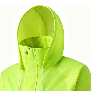 High Visibility Rain Jacket | Waterproof Reflective Safety Workwear | Hooded <b>Raincoat</b> for Construction & Outdoor Work for men - Product Image 4
