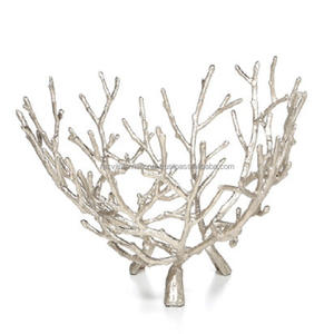 Bol décoratif en métal écologique fabriqué à la main Design fantaisie de style vintage avec pièce maîtresse en nickelage pour la décoration intérieure - Product Image 1