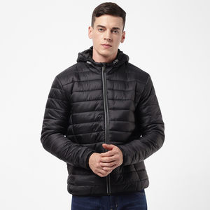 Veste matelassée imperméable pour homme, coupe-vent, avec capuche à bulles, fermeture éclair, manteau d'hiver chaud, fin et solide, pour les activités de plein air - Product Image 2