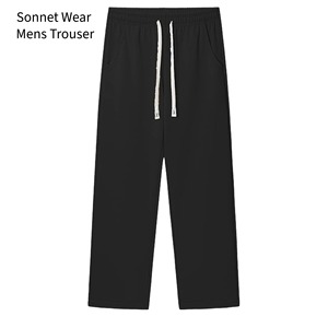 Pantalon décontracté pour homme en tissu élasthanne/coton à séchage rapide, taille élastique, poches, finition délavée - Product Image 1