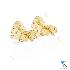 Lab Grown Diamond Trefoil Floral Cluster <b>Stud</b> Earrings 14K 18K Solid Gold 3 Stone Fine Women Jewelry Bridal Anniversary Gift - Product Image 5