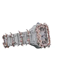 Reloj Mecánico Clásico de Lujo con Incrustaciones de Diamantes VVS, Esfera Redonda con Moissanita y Diamantes Completos en Esfera Romana, Estilo Hip Hop de Alta Calidad - Product Image 2