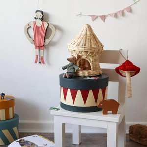 Accessoires de jouets pour bébés, tente de cirque miniature en rotin tressé à la main, jouets pour enfants, jeux et décoration - Product Image 6