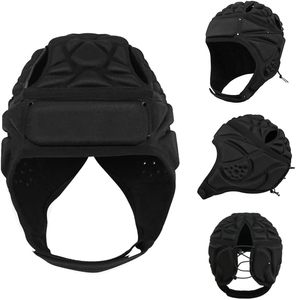Protège-tête de boxe noir avec aérations, équipement de protection en EVA pour adultes, protection unisexe de la tête, fermeture auto-agrippante - Product Image 3