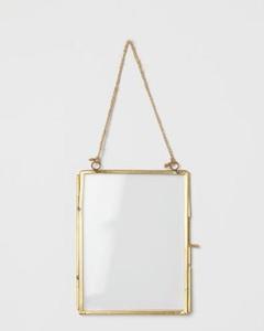 Gold Metal Hanging Photo <b>Frame</b> Rectangular <b>Floating</b> Glass Picture <b>Frame</b> for Wall Decor - Product Image 1