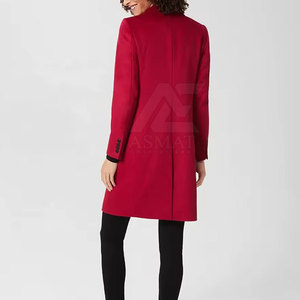 Abrigo largo ligero de mezcla de lana para mujer, ropa exterior cálida para el día a día, abrigo largo para un look informal. - Product Image 6