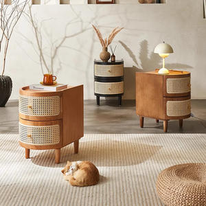 Table de chevet en bois à 2 tiroirs au design moderne pour chambre à coucher ou salle à manger, idéale pour la maison ou l'hôtel - Product Image 2