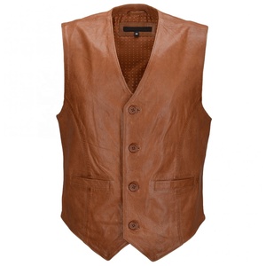 Chaleco de Cuero para Hombre Hecho de Piel de Vaca, en Venta a Precios Razonables, Chaleco de Cuero de Longitud Regular para Hombre - Product Image 5