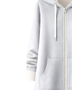 Sudadera con Capucha Larga Gris Claro para Mujer, Abrigo de Invierno con Forro Polar y Bolsillos Tipo Canguro, Casual, OEM, Personalizado de Fábrica - Product Image 4