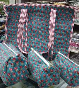 Juego de 4 Bolsas de Viaje Acolchadas de Estilo Bohemio, de Tela de Algodón, con Cierre, Portátiles, Ligeras, Organizadas, para Viajes de Fin de Semana y Vacaciones - Product Image 5