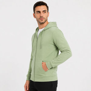 Premium Custom Men Zipper Hoodie Plus Size Regular Fit Drop Shoulder Oversized Thick Full <b>Zip</b> 100% Cotton 350g Anti-Shrink - Product Image 3