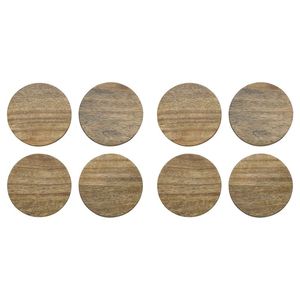 Ensemble de sous-verres en bois naturel, ronds, minimalistes, accessoires pour table basse - Product Image 3