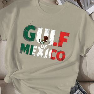 Camiseta Casual de Mujer de Poliéster Tejido con Diseño de la Bandera Mexicana y el Golfo de México - Product Image 1