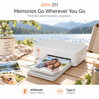 Printer Foto Warna Mini AiYin Z11 6 Inci 300 DPI Dye Sublimation Portabel dengan Baterai Terintegrasi untuk Smartphone