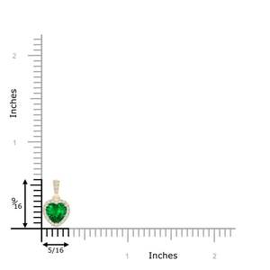 14K <b>Solid</b> <b>Gold</b> Natural Emerald Heart <b>Pendant</b> With Diamond Halo Classic Fine Jewellery Anniversary Wedding Gift - Product Image 3