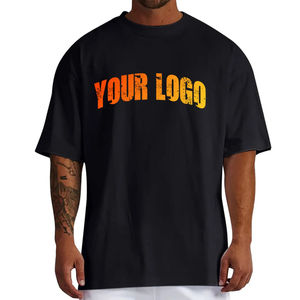 Men's Casual <b>Acid</b> Wash Vintage T-Shirts High Street Cotton <b>Drop</b> Shoulder with Custom O-neck Print Short Sleeves - Product Image 3