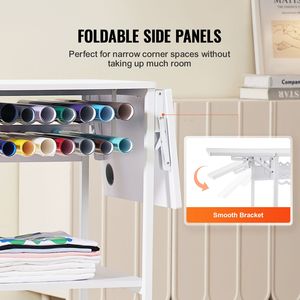 Supporto mobile a 3 livelli per termopressa con design pieghevole e funzione di apertura automatica, porta rotoli in vinile - Product Image 3