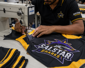 Custom SALSTAR SPORTS American Football Jerseys Digital Print 100% Polyester Breathable Unisex Short Sleeve <b>Adjustable</b> <b>Strap</b> - Product Image 4