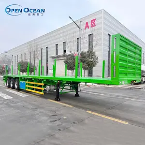 Customize 3 Axle 40 Tons 45FT Container Transport Trailer Cargo Truck Trailer Flat Bed Semi Trailer For Sale