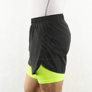 Best Selling High Quality <b>Mid</b> Waist Solid Double <b>Layer</b> Shorts Custom Made Casual Wear Men Polyester/Cotton Quick Dry Breathable - Product Image 5