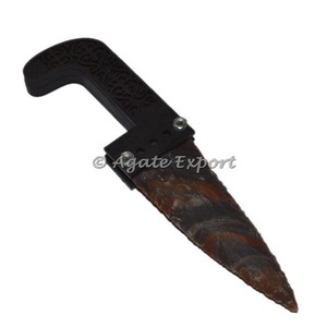 Cuchillo de ágata de 2 pulgadas para la venta al por mayor cuchillo de ágata punta de flecha fabricantes de artesanías de piedra semipreciosa - Product Image 3