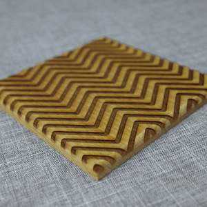 Eco Friendly Natural Wood <b>Coaster</b> Zigzag Carved Geometric <b>Drink</b> Cup <b>Coasters</b> Set Heat Insulation Coffee Mat Wooden <b>Coasters</b> - Product Image 1