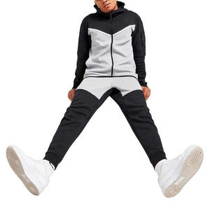 Ensemble de jogging unisexe Mangoes Fashion en molleton technique, couleur unie, effet dégradé, polyester/coton, noir, hiver, 220g, col montant - Product Image 2