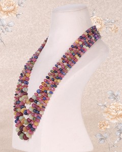 Collar de Calabaza con Cuentas de Zafiro Natural Multicolor y Piedras Preciosas - Product Image 3