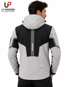 Custom <b>Men's</b> Hooded Softshell <b>Jacket</b> <b>Waterproof</b> Windproof Fleece Lined Outdoor Hiking Tactical Workwear Coat OEM - Product Image 4