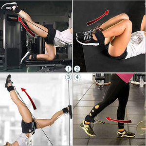 Sangles de cheville en nylon rouge avec anneaux métalliques pour l'exercice physique, sac à cordon durable inclus, utilisation toutes saisons - Product Image 5