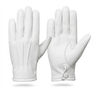 Guantes de Conducción de Piel de Oveja Blanca hasta la Muñeca, Estilo Sencillo, Sin Forro, para Uso Diario en Negocios, Invierno y Primavera - Product Image 1