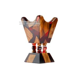 Quemador Bakhoor redondo de resina y madera de secoya hecho a mano Ramadán epoxi Mabkhara soporte de incienso para uso aromático - Product Image 3