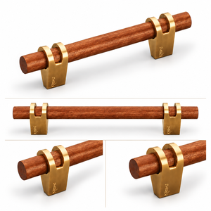 Poignée de meuble VOW avec finition bois antique, quincaillerie décorative pour portes de placards, tiroirs, armoires et rangements - Product Image 2