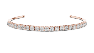 Rose Gold Plated <b>Charm</b> <b>Bracelet</b> with Brilliant Cut Diamonds Channel Set Classic Women's Jewelry Everyday Wear 18k Gold <b>Silver</b> - Product Image 4