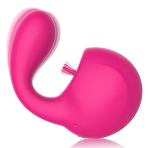G Spot Dildo Vibrator, 2 in 1 Tongue Licking & Vibrating Sex Stimulator for Women with 9 Modes,Waterproof Adult Sex Toys