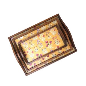 Bandeja de madera, bandeja decorativa de madera, bandeja de madera hecha a mano, bandeja decorativa de madera, bandeja de madera para servir, bandeja de madera para alimentos, Time 2 Decor - Product Image 4