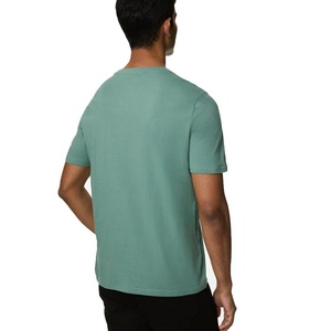 เสื้อยืดคอกลมแขนสั้นสีพื้นสำหรับผู้ชาย ทรงปกติ สวมใส่สบาย ผ้าคอตตอนเจอร์ซีย์ เสื้อยืดแขนสั้นสีพื้นสำหรับผู้ชาย - Product Image 2