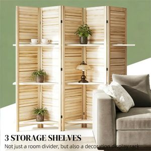 5 Divisori e Schermi per la Privacy in Legno Naturale, Design Salvaspazio - Product Image 2