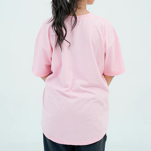 T-shirt décontracté à manches courtes et col rond pour homme, imprimé floral rose, coupe ample, jersey en coton, design sur le devant - Product Image 2