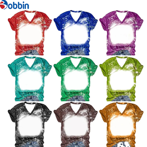Camisetas Unisex Sublimadas con Efecto Decolorado, Nuevas Camisetas Personalizadas con Cuello en V, 100% Poliéster, Manga Corta - Product Image 5
