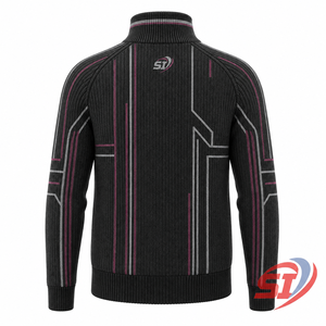 Veste en tricot sur mesure de qualité supérieure, fermeture éclair intégrale, cardigan jacquard côtelé monogrammé, pull streetwear, OEM, marque privée, vente en gros - Product Image 2