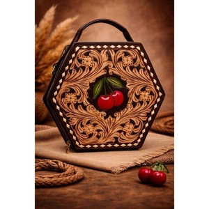 Nouveau modèle en cuir véritable noir et blanc à motif diamanté, 100% cuir véritable, léger, résistant à l'eau, mini - Product Image 3