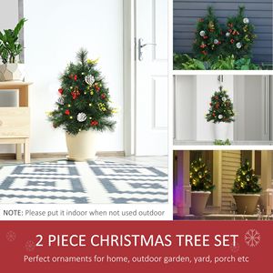 Set di 2 Alberi di Natale Artificiali di Alta Qualità da 2,1 m con 24 Luci LED Bianco Caldo, Design Sottile Pieghevole in Ferro per Decorazioni Natalizie da Interni - Product Image 6