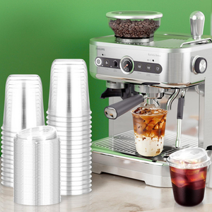 Vasos de Café Desechables, Libres de BPA, Ecológicos, Biodegradables, con Tapas sin Pajita para Café Helado, Smoothies y Bebidas Frías - Para Fiestas - Product Image 5