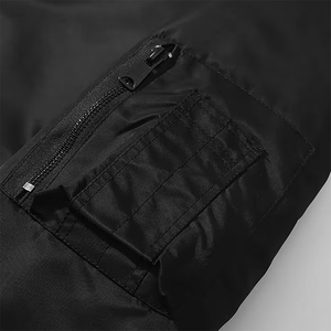 Customizable Unisex Bomber <b>Jacket</b> Black Color Full Sleeve Zipper Oversize Casual Windproof Bomber <b>Jacket</b> For Adult - Product Image 5