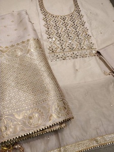 Espejo de cuello bordado a mano, bonito espejo que funciona en seda, color Beige, Dupatta, Gota, Latkan, gran oferta, 2021 - Product Image 5