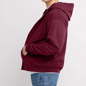 Sweat-shirt à capuche zippé en coton pour homme, logo personnalisé, manches longues, streetwear décontracté, fournisseur de vêtements en gros - Product Image 3